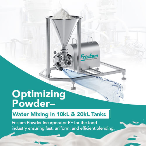 Optimizing Powder–Water Mixing in 10kL and 20kL Tanks with Fristam Powder Incorporator (PE)