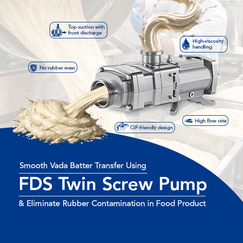 Vada Batter Transfer Using FDS Twin Screw Pump