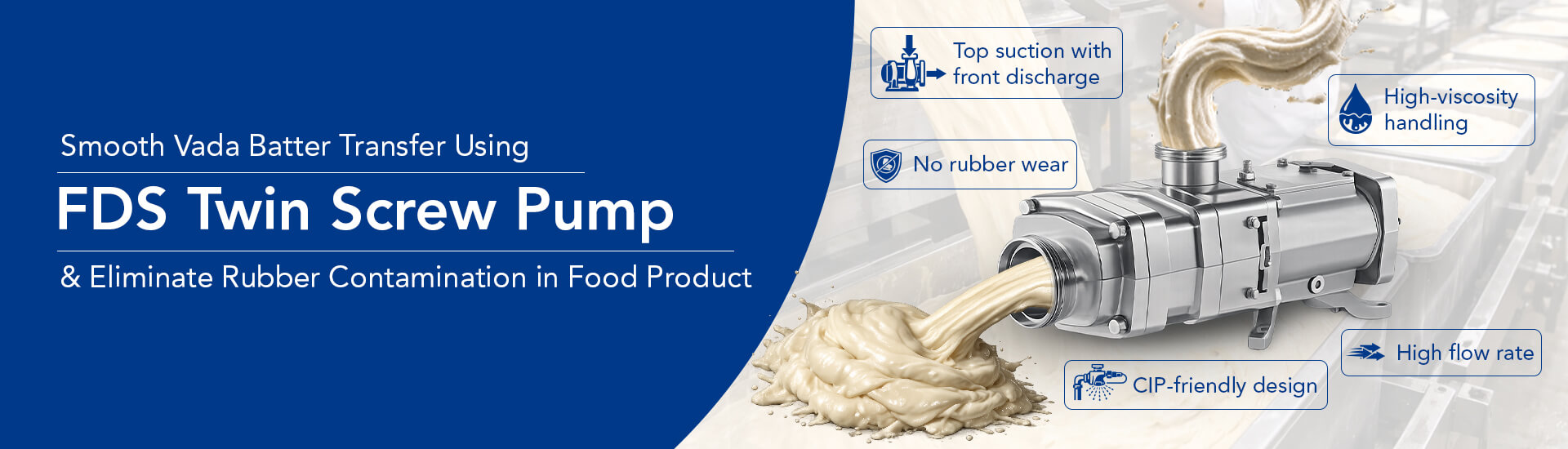 Vada Batter Transfer Using FDS Twin Screw Pump